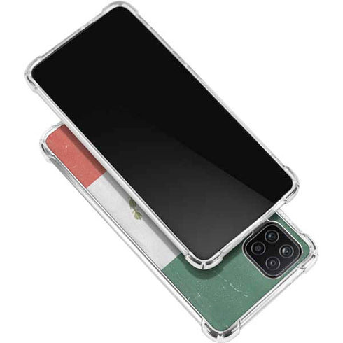 Mexico Flag Distressed Galaxy A12 Clear Case